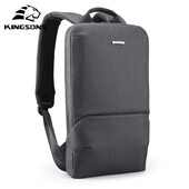 Kingsons Nový 15,6-palcový batoh na notebook, pánsky, špičkový, odolný voči striekajúcej vode, nabíjateľný cez USB, batoh pre tínedžerov, školská taška, ultratenká taška