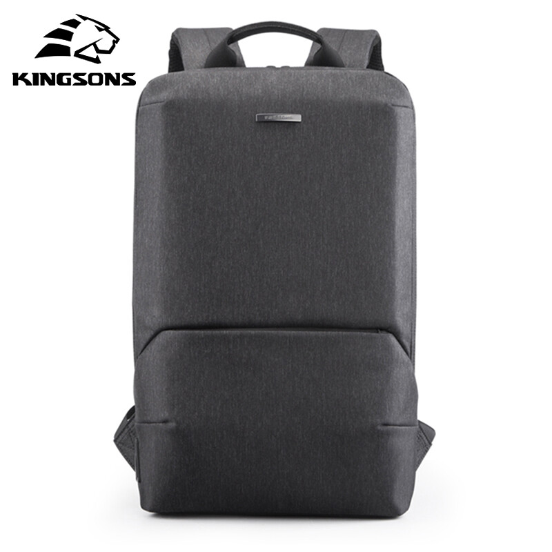 Kingsons Nový 15,6-palcový batoh na notebook, pánsky, špičkový, odolný voči striekajúcej vode, nabíjateľný cez USB, batoh pre tínedžerov, školská taška, ultratenká taška