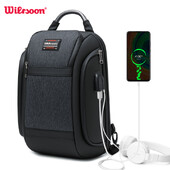 WIERSOON Pánske nastaviteľné náprsné tašky, vodotesné, s ochranou proti krádeži, cestovné, s USB nabíjaním, dámske, ležérne, cez rameno