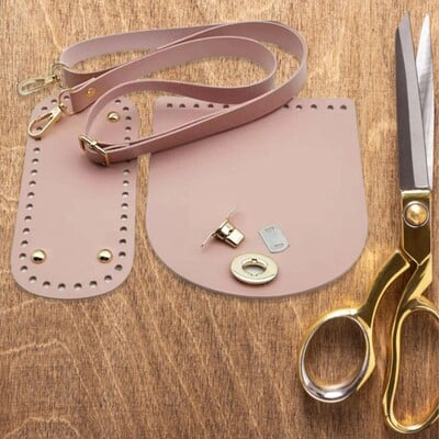 Háčkovaná spodná časť tašky, nastaviteľný ramenný popruh z PU kože, sada popruhov na tašku, crossbody taška, kabelka, tote, ručne vyrobená
