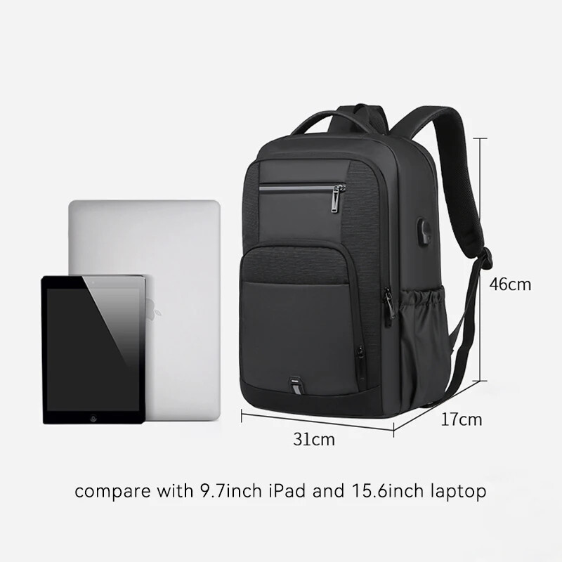 Férfi hátizsák nagy kapacitású, vízálló utazó hátizsák, többfunkciós, fényvisszaverő, lélegző 17,3 hüvelykes laptop diáktáskák