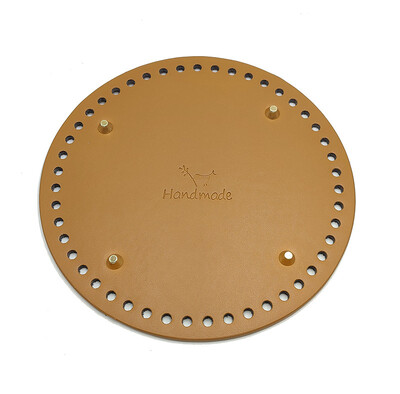 20 cm apvalus odinio krepšio dugnas su iš anksto išgręžtomis skylėmis mezgimui „pasidaryk pats“ piniginės rankinės pečių krepšio kūrimo priedas