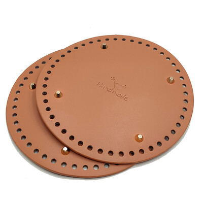 20 cm apvalus odinio krepšio dugnas su iš anksto išgręžtomis skylėmis mezgimui „pasidaryk pats“ piniginės rankinės pečių krepšio kūrimo priedas