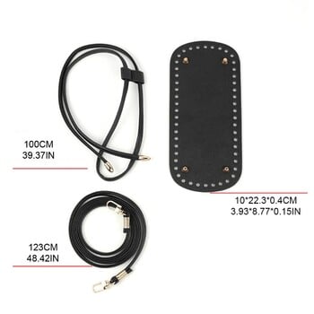 Τσάντα Bottom Shaper DIY Knitting Crochet PU Leather Handbag Purse Base Shaper with Bottom Strap String Bucket Bag Supplies