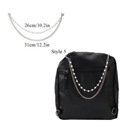 Y2k fém gyöngy láncszíj táskákhoz Többrétegű táskalánc kézitáskához DIY fogantyúk Csillagfüggő válltáska lánctartozékok