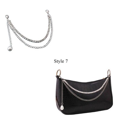 Y2k fém gyöngy láncszíj táskákhoz Többrétegű táskalánc kézitáskához DIY fogantyúk Csillagfüggő válltáska lánctartozékok