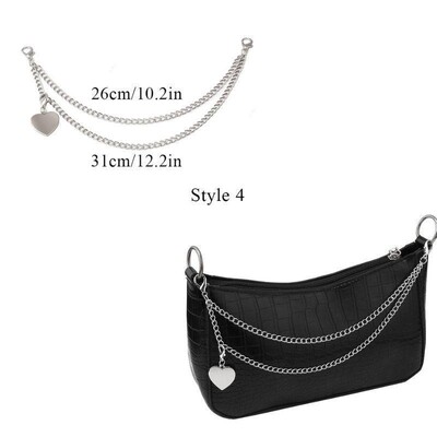 Y2k fém gyöngy láncszíj táskákhoz Többrétegű táskalánc kézitáskához DIY fogantyúk Csillagfüggő válltáska lánctartozékok