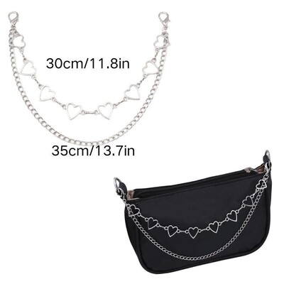 Y2k fém gyöngy láncszíj táskákhoz Többrétegű táskalánc kézitáskához DIY fogantyúk Csillagfüggő válltáska lánctartozékok