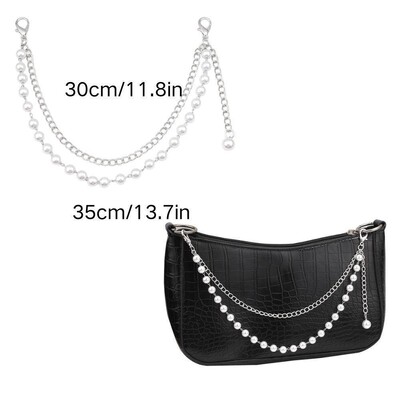 Y2k fém gyöngy láncszíj táskákhoz Többrétegű táskalánc kézitáskához DIY fogantyúk Csillagfüggő válltáska lánctartozékok