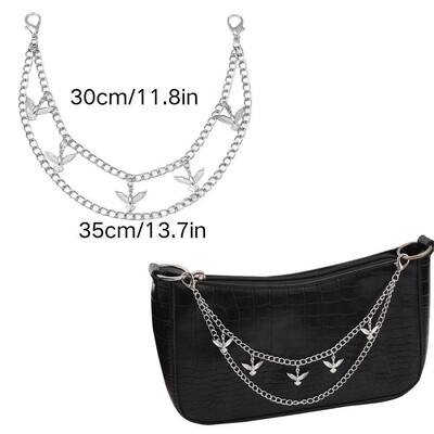 Y2k fém gyöngy láncszíj táskákhoz Többrétegű táskalánc kézitáskához DIY fogantyúk Csillagfüggő válltáska lánctartozékok