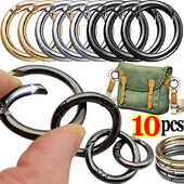 10 buc./lot O cataramă pentru geantă rotundă Închizătoare metalice Catarame cu arc Circular Carabinier Cârlig cu arc Breloc pentru bijuterii DIY Accesorii pentru geantă