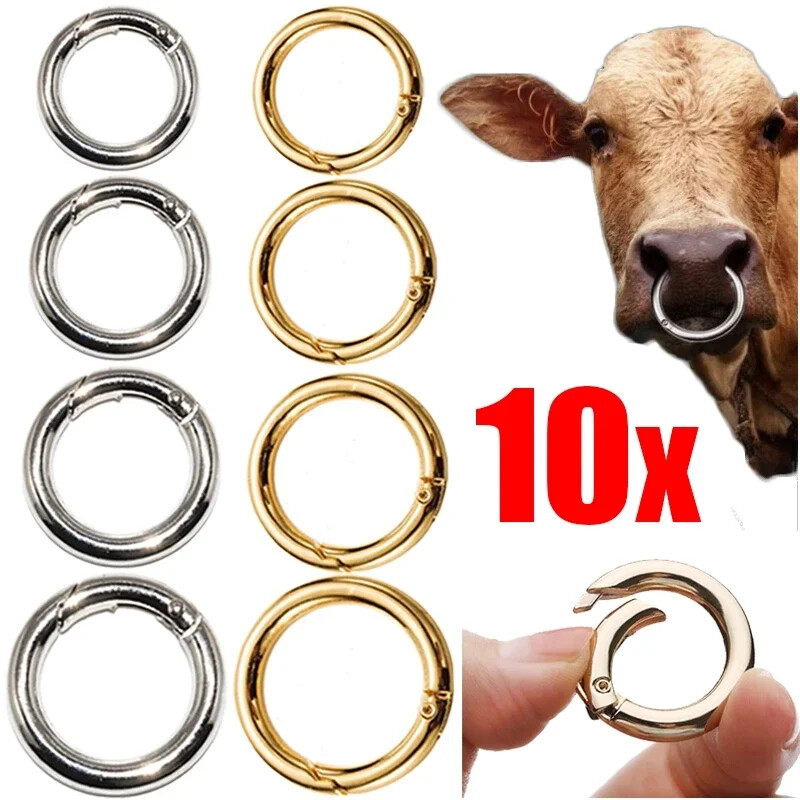 10 buc./lot O cataramă pentru geantă rotundă Închizătoare metalice Catarame cu arc Circular Carabinier Cârlig cu arc Breloc pentru bijuterii DIY Accesorii pentru geantă