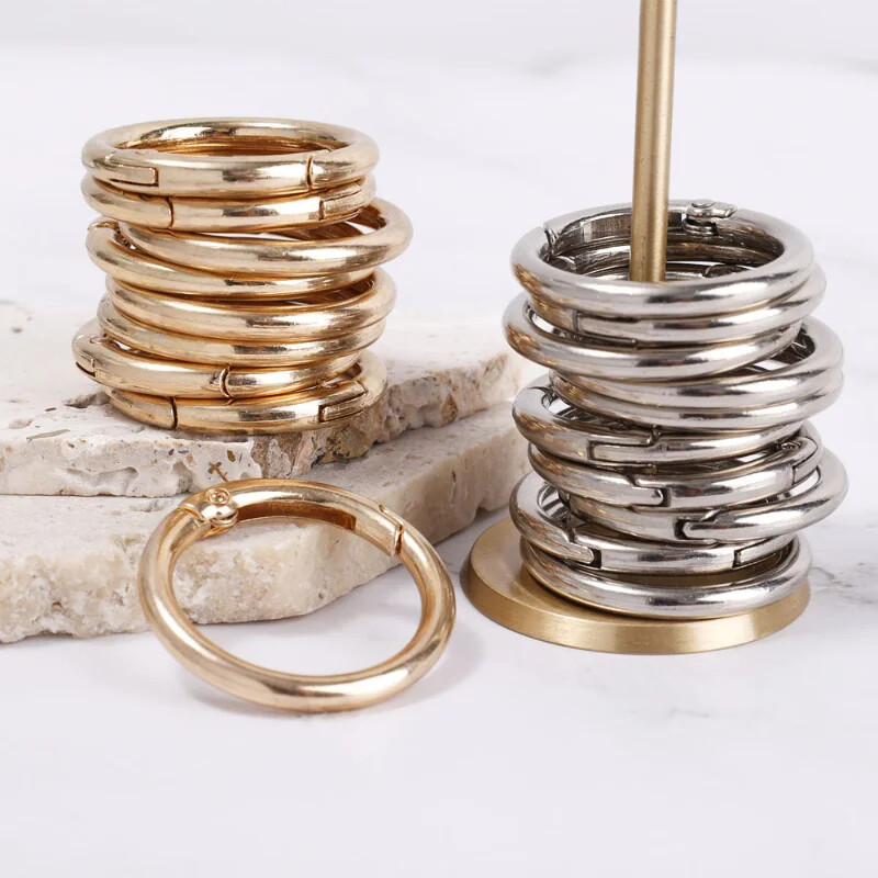 10 buc./lot O cataramă pentru geantă rotundă Închizătoare metalice Catarame cu arc Circular Carabinier Cârlig cu arc Breloc pentru bijuterii DIY Accesorii pentru geantă