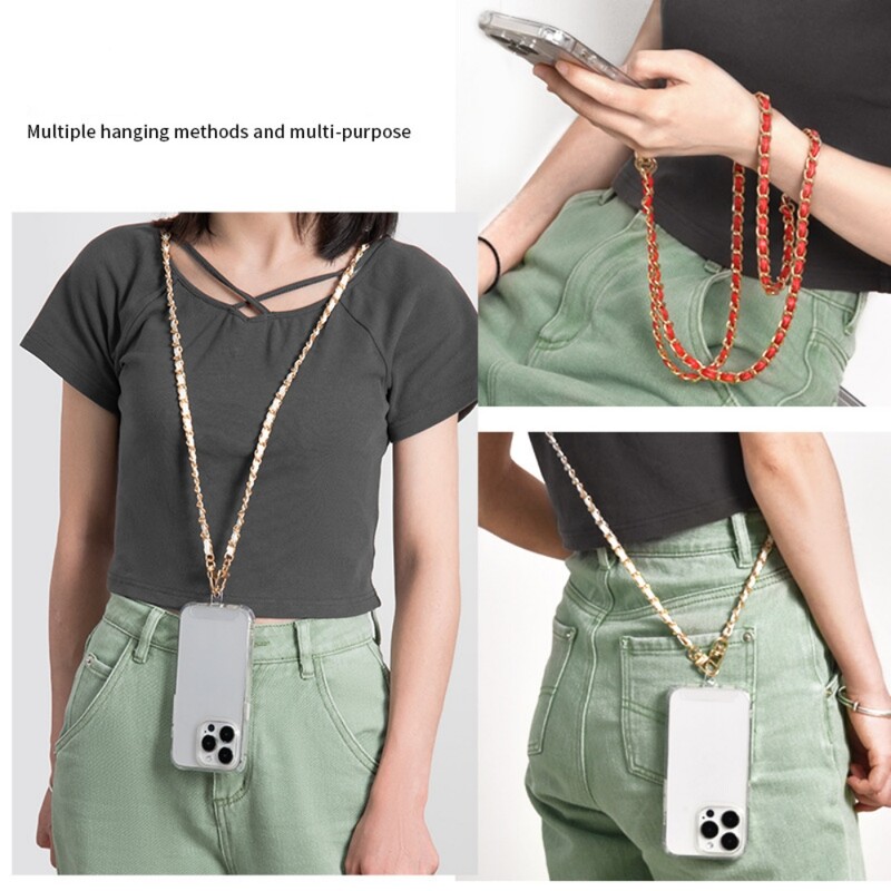 60 cm ilgio PU odinės metalinės grandinės krepšio dirželis Crossbody Mados rankinėms Pečių krepšio dirželis Mobiliojo telefono keitimo priedai