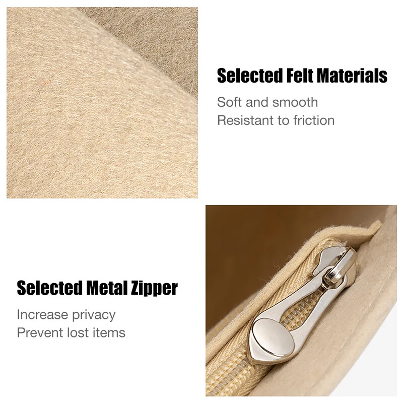 Filc betétes táska illik Longchamp kézitáska betétes táskához Filcszövet sminktáska támogatás Utazási hordozható betétes pénztárca rendszerező