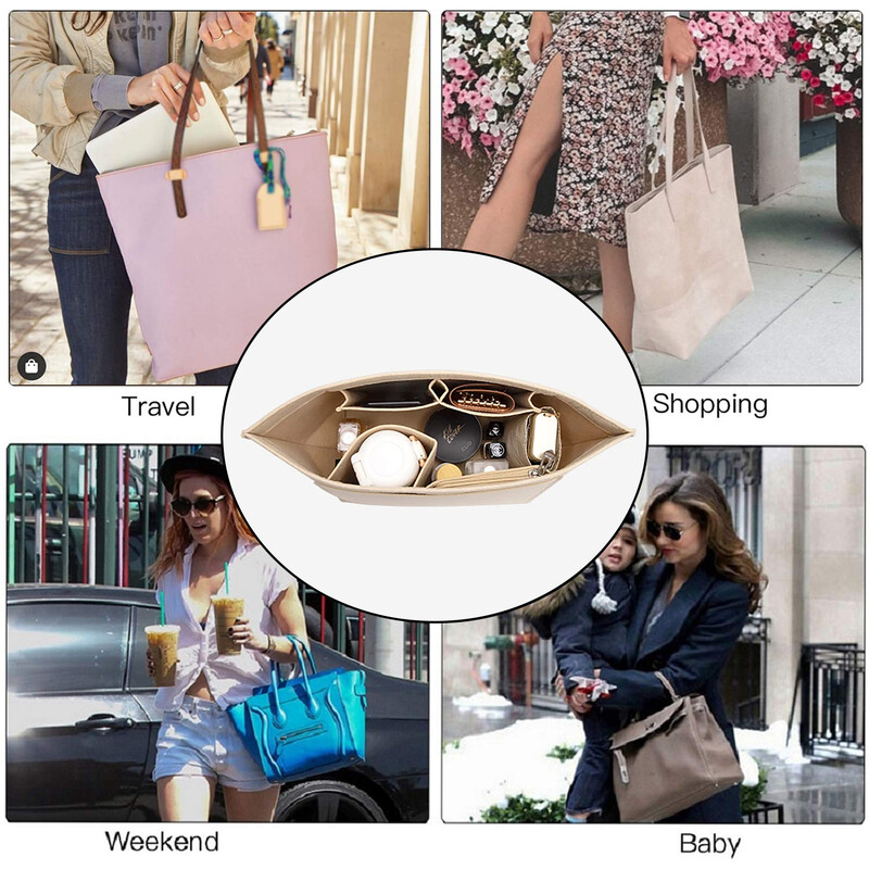 Filc betétes táska illik Longchamp kézitáska betétes táskához Filcszövet sminktáska támogatás Utazási hordozható betétes pénztárca rendszerező