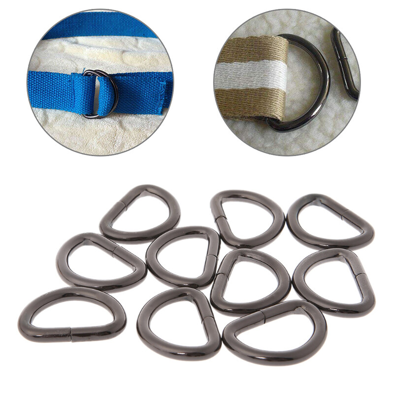 10 ks 13/16/20/25 mm batohy s prackou, vnútorná šírka, kovové, polkruhové, nezvárané, D-krúžky, príslušenstvo pre DIY tašky, nastaviteľné