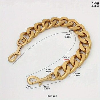 1PC Направи си сам метална сплав, портфейл, дръжка, верижка за чанта, ретро златна чанта за през рамо, алуминиева верига, тежка дебела ръчна чанта, верижен чар