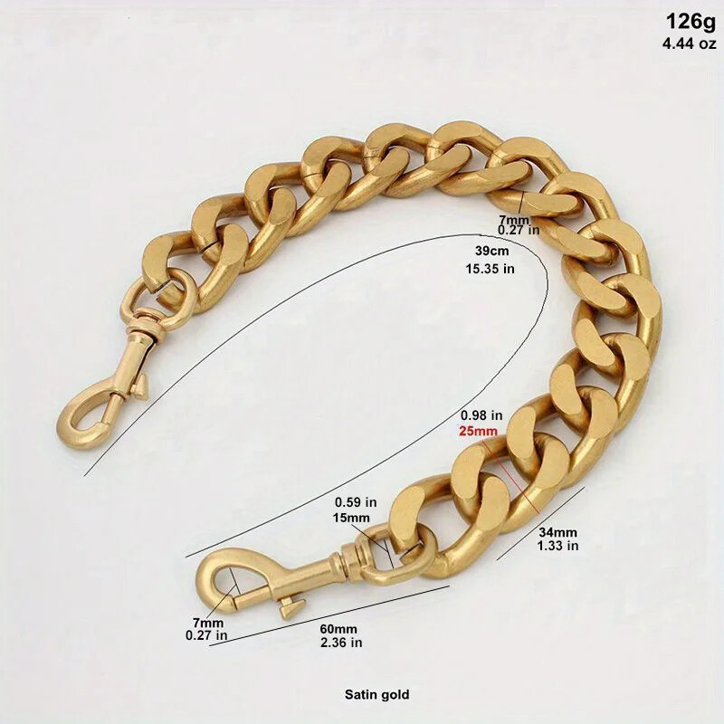 1vnt „pasidaryk pats“ lydinio metalo piniginės rankenos krepšio grandinėlė retro aukso pečių krepšys aliuminio grandinėlė, sunkios storos rankinės grandinės žavesys