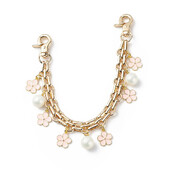 Somas siksnas pagarinātāja ķēde ziedu tauriņu pērļu raksta rokassomiņa plecu somas pagarinājuma siksna DIY Convert Crossbody somas aksesuārs