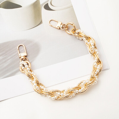 Somas siksnas pagarinātāja ķēde ziedu tauriņu pērļu raksta rokassomiņa plecu somas pagarinājuma siksna DIY Convert Crossbody somas aksesuārs