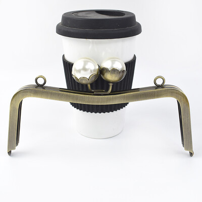 1/2 vnt. 20 cm perlamutrinė galvutė, metalinė rankinė, krepšio rankena, bučinio užsegimas moterims rankinės piniginės siuvimo laikikliai „pasidaryk pats“ krepšiai, priedai