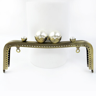 1/2 vnt. 20 cm perlamutrinė galvutė, metalinė rankinė, krepšio rankena, bučinio užsegimas moterims rankinės piniginės siuvimo laikikliai „pasidaryk pats“ krepšiai, priedai