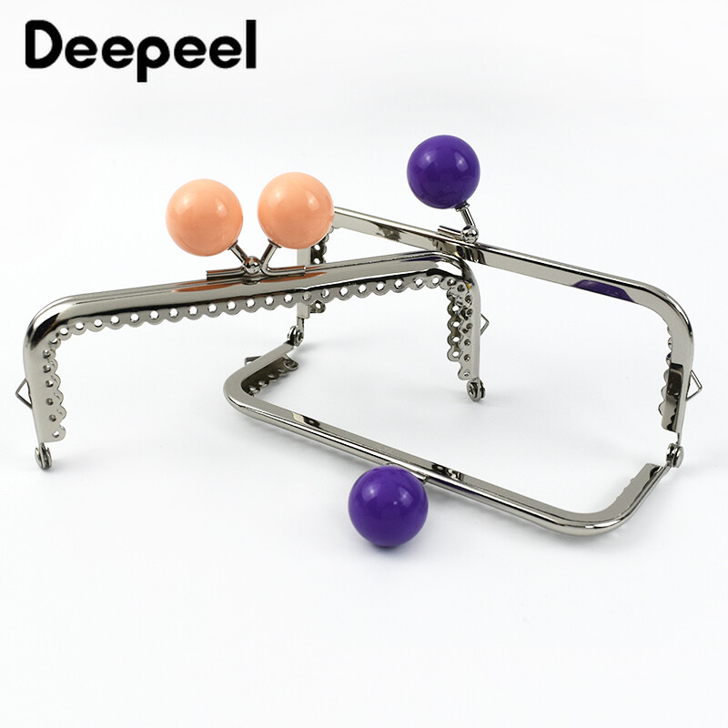 1vnt Deepeel 12,5 cm metalinio krepšio rankena moterims piniginės rėmas spalvotas karoliukas rankinė Bučinys užsegimas "pasidaryk pats" siuvimo laikikliai Krepšiai Priedai