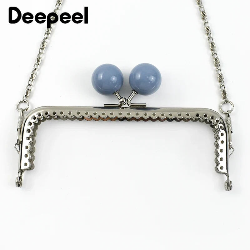 1vnt Deepeel 12,5 cm metalinio krepšio rankena moterims piniginės rėmas spalvotas karoliukas rankinė Bučinys užsegimas "pasidaryk pats" siuvimo laikikliai Krepšiai Priedai