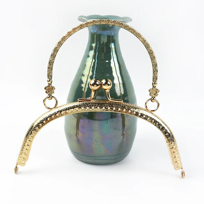 1/2 buc 16 cm mâner de geantă din metal reliefat geantă de mână poșetă cadru curea închizătoare sărut bricolaj cusut manual artizanat mânere portofel Accesorii