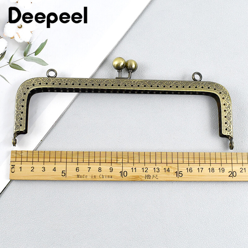 1 ks Deepeel 20 cm reliéfny kovový rám na kabelku, rukoväť, retiazka na kabelku, retiazka, DIY šijacie konzoly, peňaženka, spona, príslušenstvo