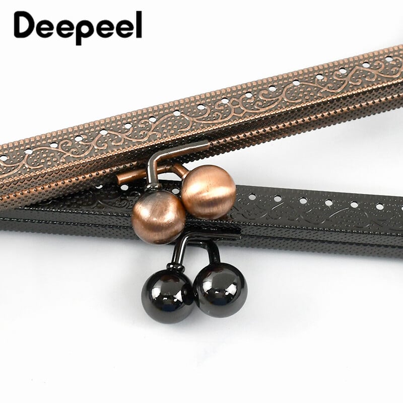 1 ks Deepeel 20 cm reliéfny kovový rám na kabelku, rukoväť, retiazka na kabelku, retiazka, DIY šijacie konzoly, peňaženka, spona, príslušenstvo