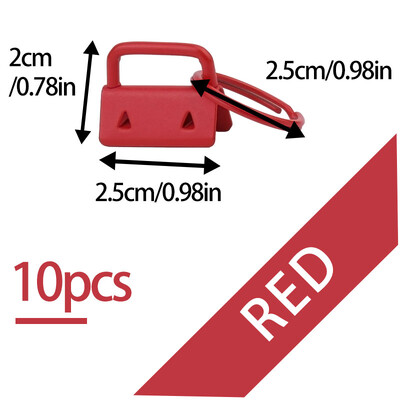LMDZ 10 db/szett 25 mm-es pamut farokkapcsos kulcstartó hardver gyűrűkkel táskacsuklókhoz, szövetszalaggal dombornyomott