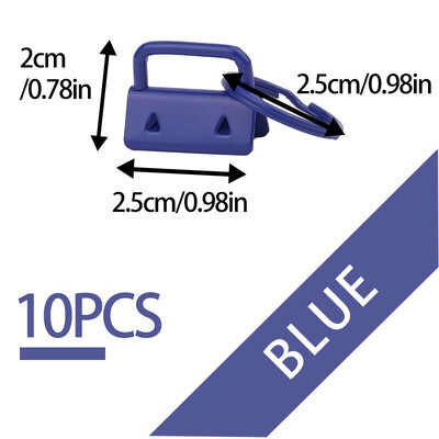 LMDZ 10 db/szett 25 mm-es pamut farokkapcsos kulcstartó hardver gyűrűkkel táskacsuklókhoz, szövetszalaggal dombornyomott