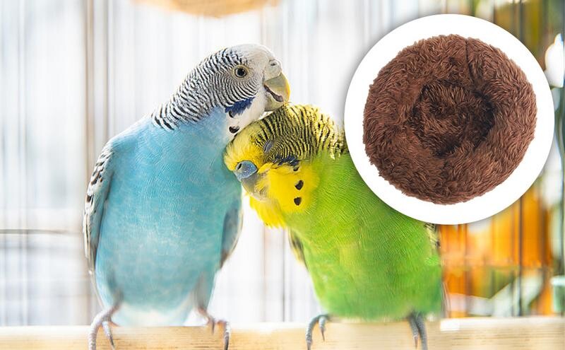 Vtáčie bavlnené hniezdo z kokosovej škrupiny, teplá hniezdna podložka pre papagáje, nástroj na spanie vtákov so zahusteným okrajom pre andulky Lovebird
