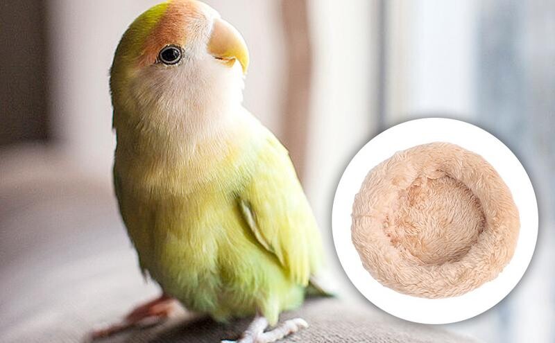Vtáčie bavlnené hniezdo z kokosovej škrupiny, teplá hniezdna podložka pre papagáje, nástroj na spanie vtákov so zahusteným okrajom pre andulky Lovebird