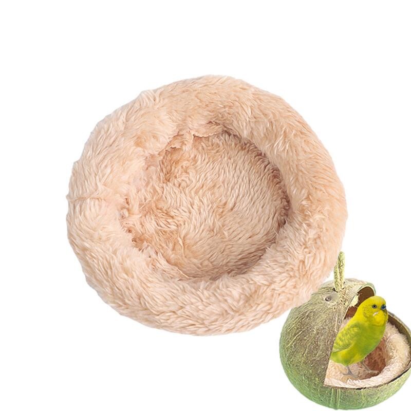 Vtáčie bavlnené hniezdo z kokosovej škrupiny, teplá hniezdna podložka pre papagáje, nástroj na spanie vtákov so zahusteným okrajom pre andulky Lovebird