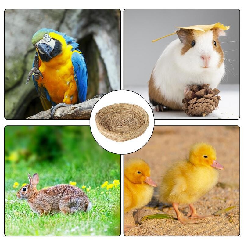 Veisimo lizdas paukščiams Rankomis austas plokščias šiaudinis paukščių lizdas Liukas Paukščių prieglaudos Paukščių narvelių priedai