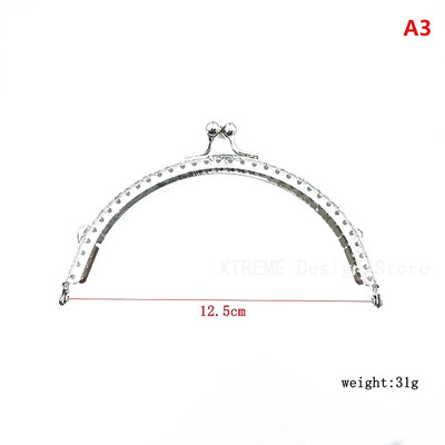 1 ks 8,5/10,5/12,5/15 cm lesklý strieborný základný polkruhový kovový rám na kabelku, spona na bozk, DIY príslušenstvo na tašky