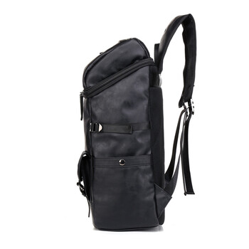 Luxury Brand Man Leather Casual Solid Daypacks Travel Μεγάλης χωρητικότητας Μαθητικό σακίδιο πλάτης 16 ιντσών Laptop Σχολική τσάντα Ανδρικά Mochila