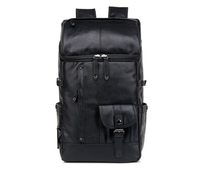 Marcă de lux Bărbați Piele Casual Solid Rucsac de călătorie Rucsac de mare capacitate Studenți 16 inchi Laptop ghiozdan Bărbați Mochila
