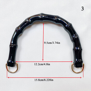 Αξεσουάρ υφαντής τσάντας με λαβή υφασμάτινη τσάντα Λαβή υφασμένης τσάντας Imitate Bamboo Bag Strap Box Λαβή Πλαστική τσάντα λαβή με πόρπη D DIY Μαύρο