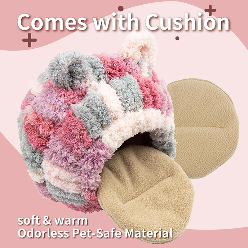 Cuib de păsări cald pentru casă de iarnă, hamac agățat, accesorii pentru cușcă, ascuns de pluș pentru decorare papagal, colibri, cuști pentru păsări