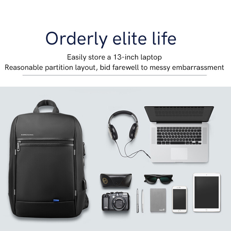 Geantă de umăr Kingsons de mare capacitate pentru bărbați, impermeabilă, Ipad 13/13,3 inci, mini geantă pentru laptop Genți de piept pentru telefonul Wallt