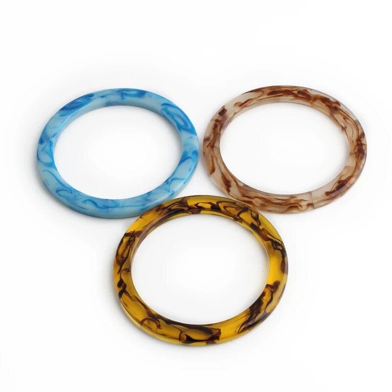 2 DB gyanta mintás kerek fogantyú a kézitáskához Kötött táska strandtáska barkácsolás kézműves fogantyú csere