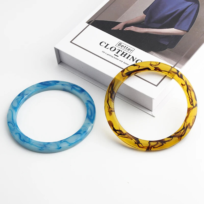 2 DB gyanta mintás kerek fogantyú a kézitáskához Kötött táska strandtáska barkácsolás kézműves fogantyú csere