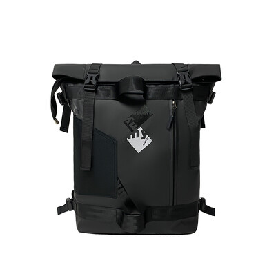 VC férfi funkcionális fekete hátizsák Trend Canvas Patchwork Design Hátizsák Nagy kapacitású utazási hátizsákok férfi iskolatáska