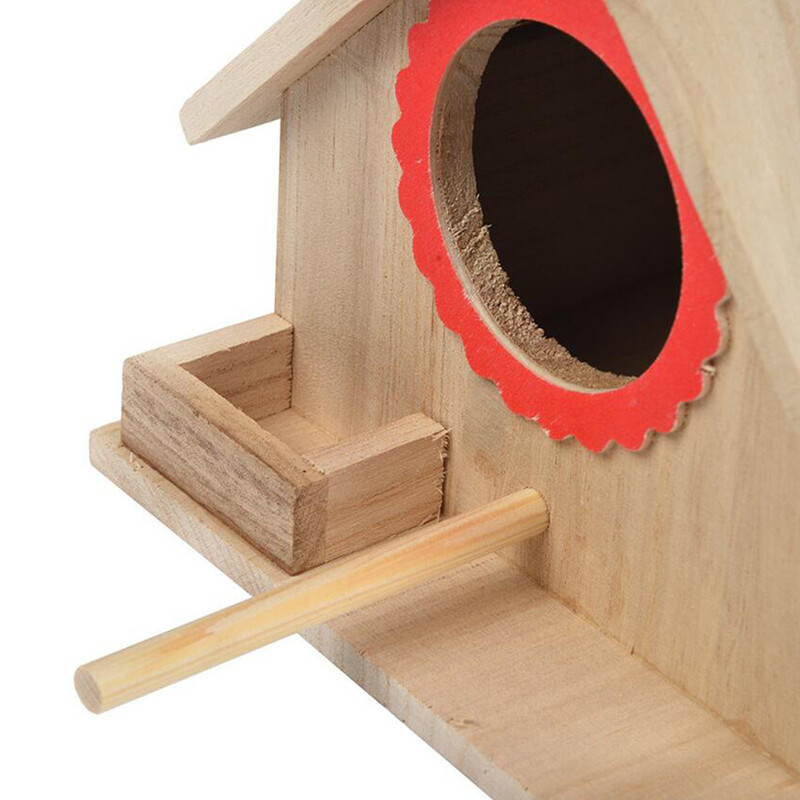 Ξύλινο κρεμαστό σπίτι πουλιών Μικρός εξωτερικός κήπος Παπαγάλος Φωλιά πουλιών Ξύλινο Σπίτι για Πουλιά Αξεσουάρ κλουβιού πουλιών Προμήθειες για κατοικίδια Αίθριο κήπου
