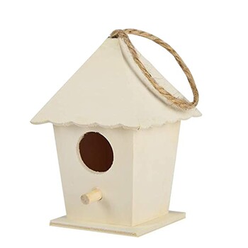 Bluebirds House από μασίφ ξύλο Birdhouse κρεμαστή Ωραία φωλιά πουλιών σχεδιασμένη με εισόδους και κούρνιες για μικρά πουλιά