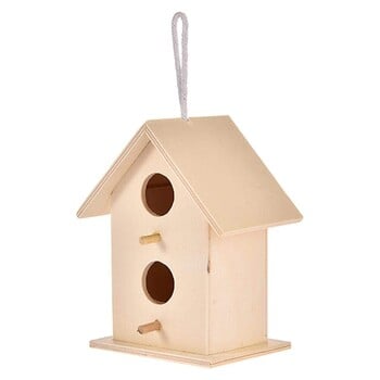 Bluebirds House από μασίφ ξύλο Birdhouse κρεμαστή Ωραία φωλιά πουλιών σχεδιασμένη με εισόδους και κούρνιες για μικρά πουλιά